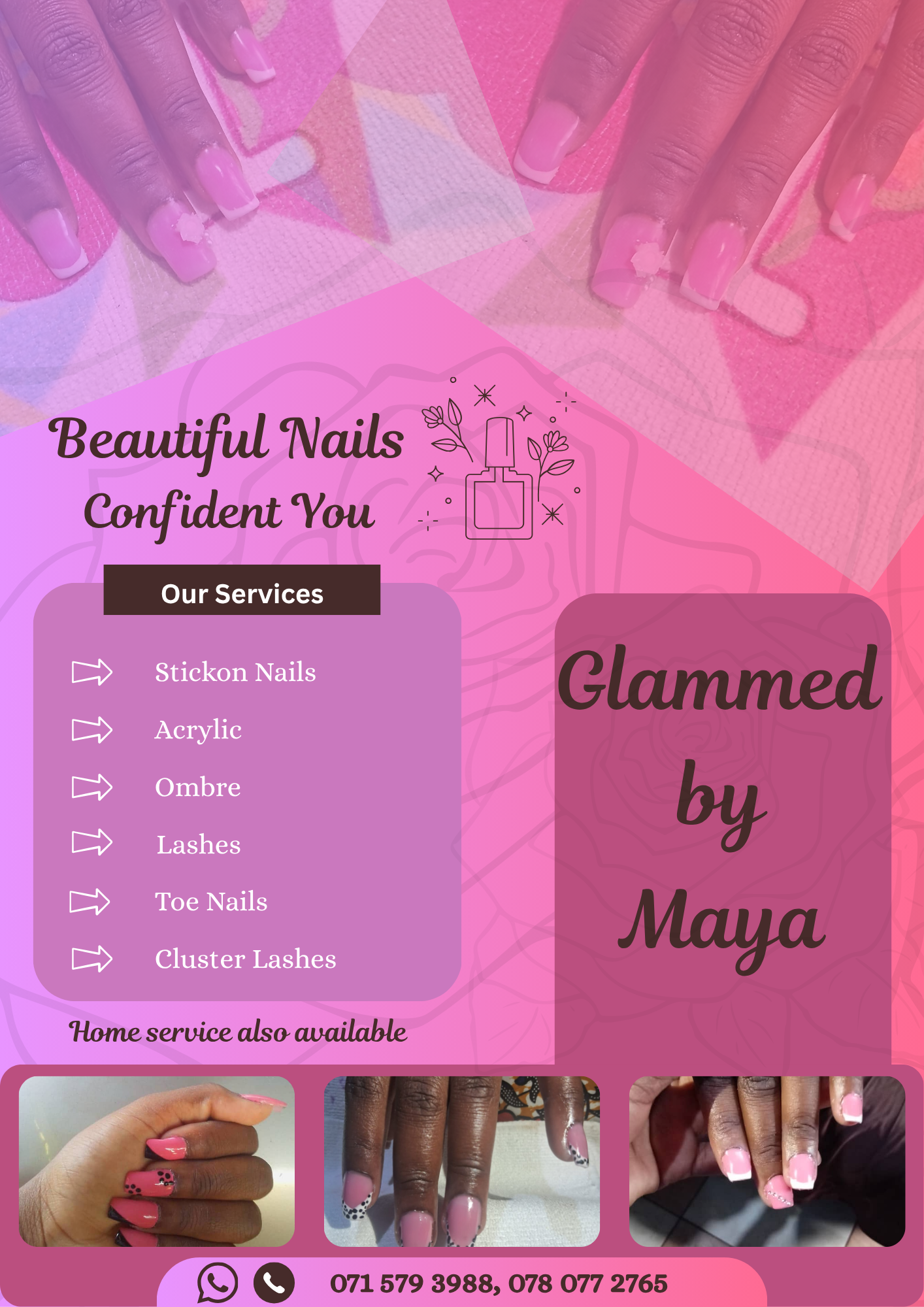 Glammed by Maya Cosmetics Flyer